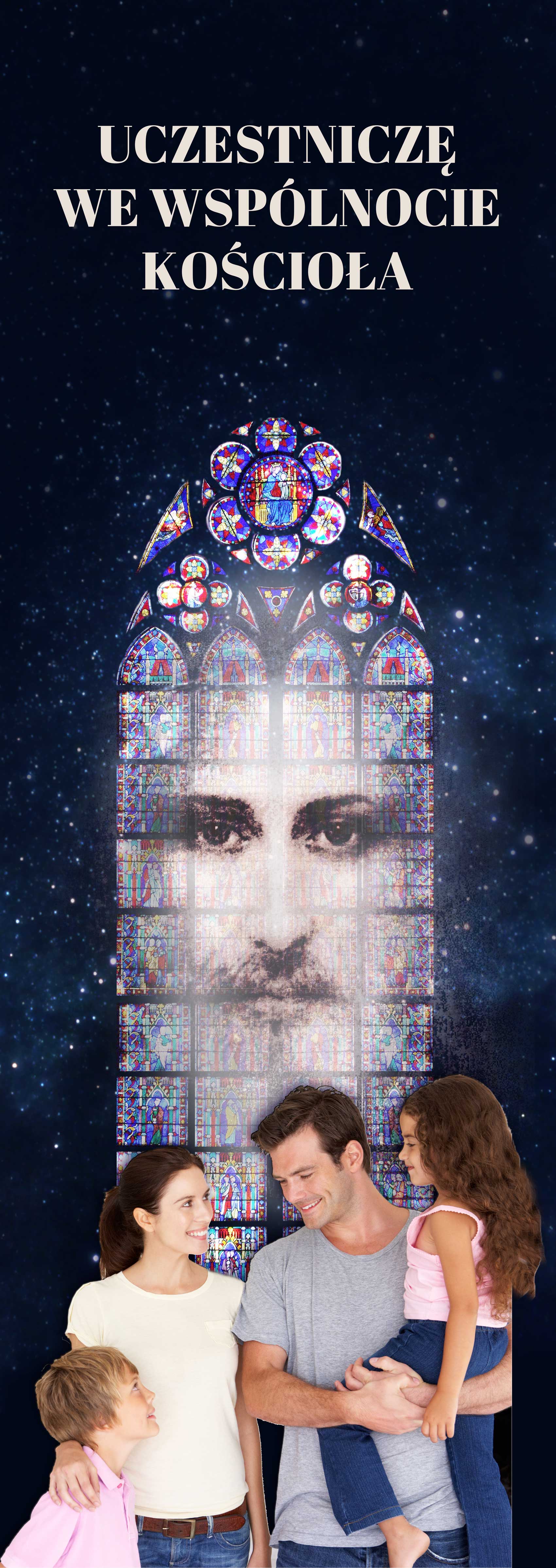 Uczestniczę we Wspólnocie Kościoła - 12 - Baner religijny - 110 x 310 cm
