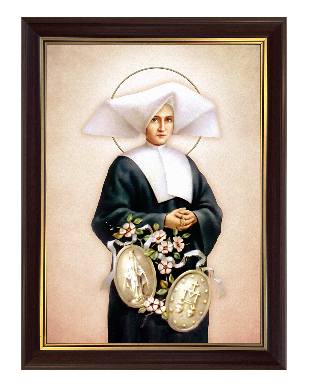 Obraz w rozmiarze 50x70 cm oprawiony w ramę C1. Szerokość ramy ok. 5 cm.