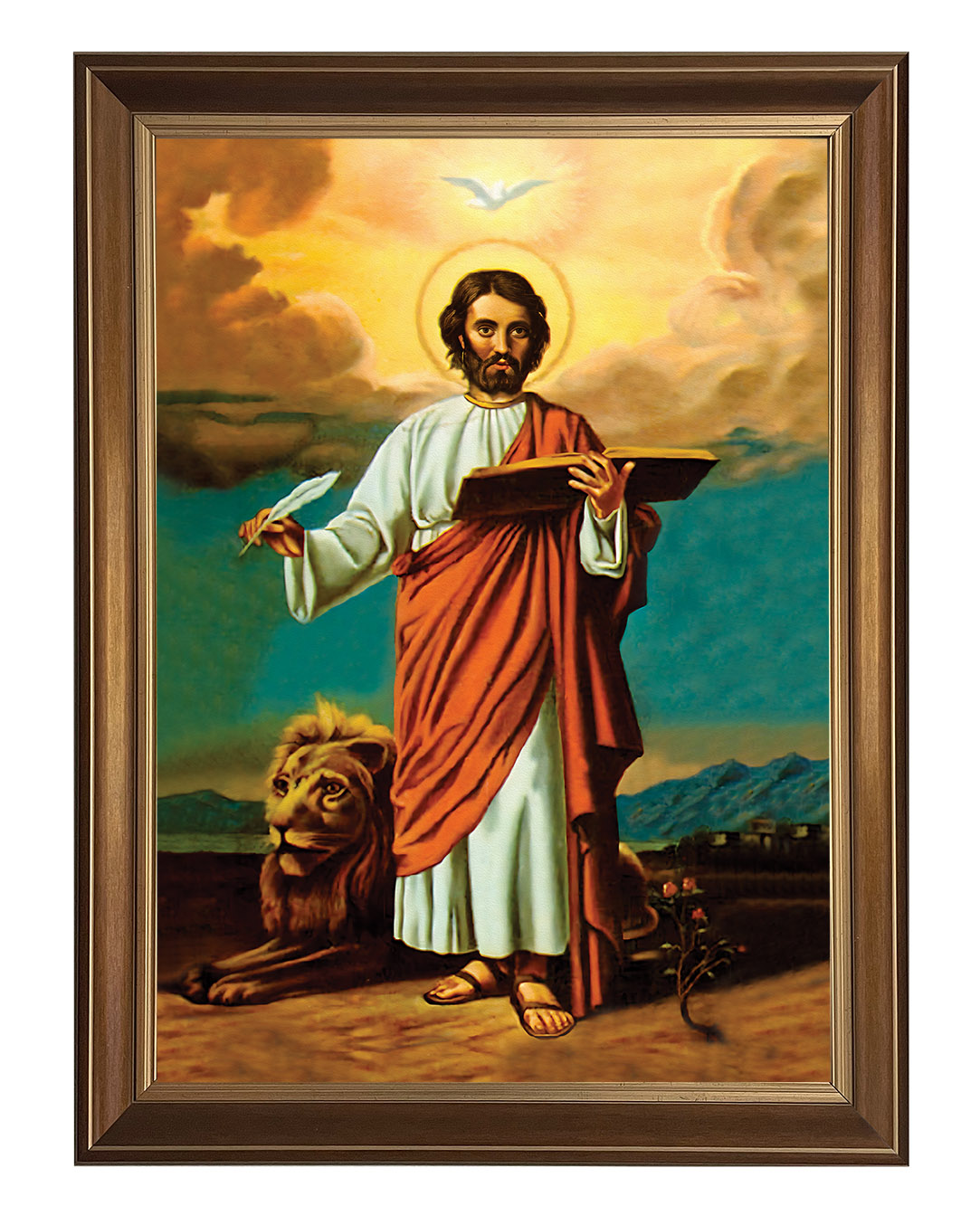 Obraz w rozmiarze 50x70 cm oprawiony w ramę D. Szerokość ramy ok. 5 cm.