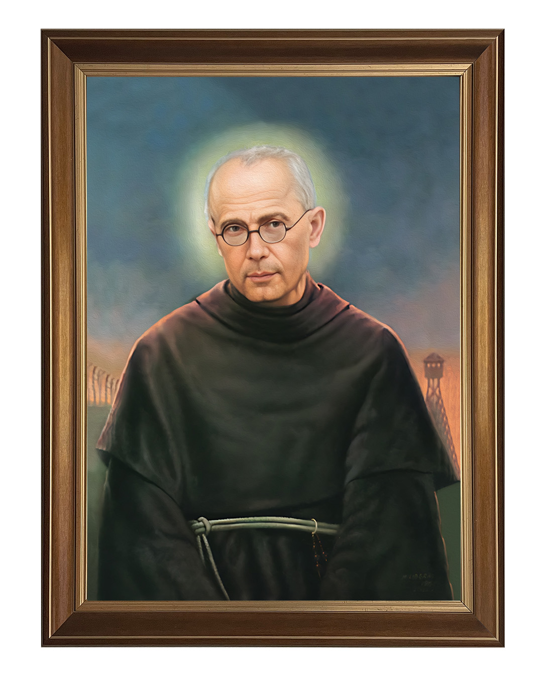 Obraz w rozmiarze 50x70 cm oprawiony w ramę D. Szerokość ramy ok. 5 cm.