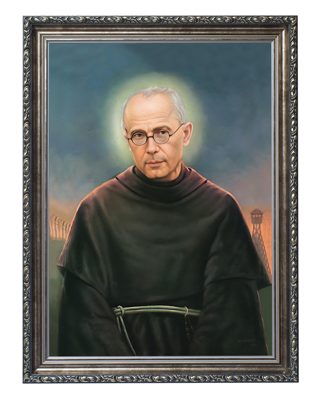 Obraz w rozmiarze 50x70 cm oprawiony w ramę G w kolorze srebrnym. Szerokość ramy ok. 6 cm.