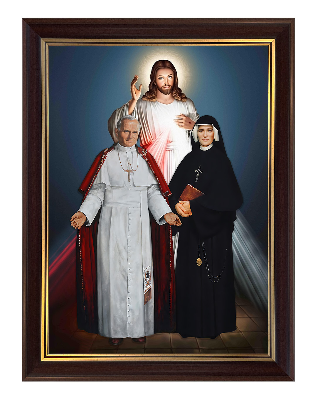 Obraz w rozmiarze 50x70 cm oprawiony w ramę C1. Szerokość ramy ok. 5 cm.