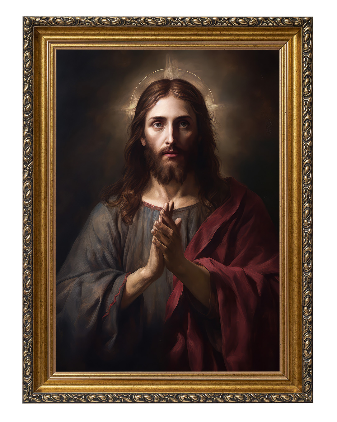 Obraz w rozmiarze 50x70 cm oprawiony w ramę G w kolorze złotym. Szerokość ramy ok. 6 cm.