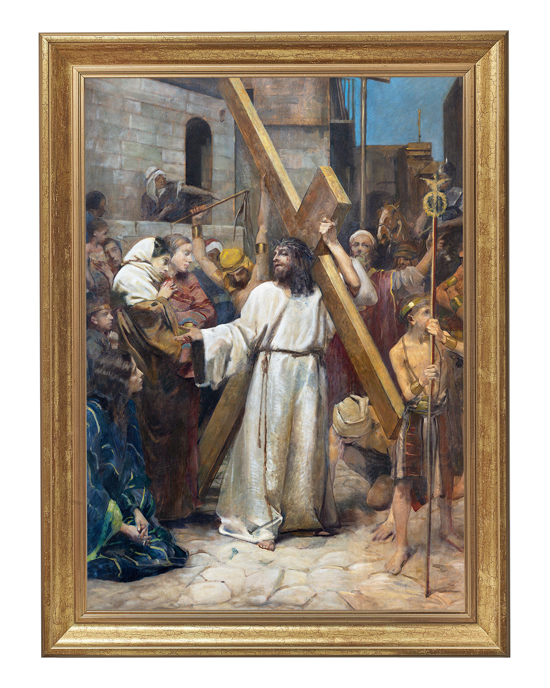 Obraz w rozmiarze 50x70 cm oprawiony w ramę B. Szerokość ramy ok. 5 cm.