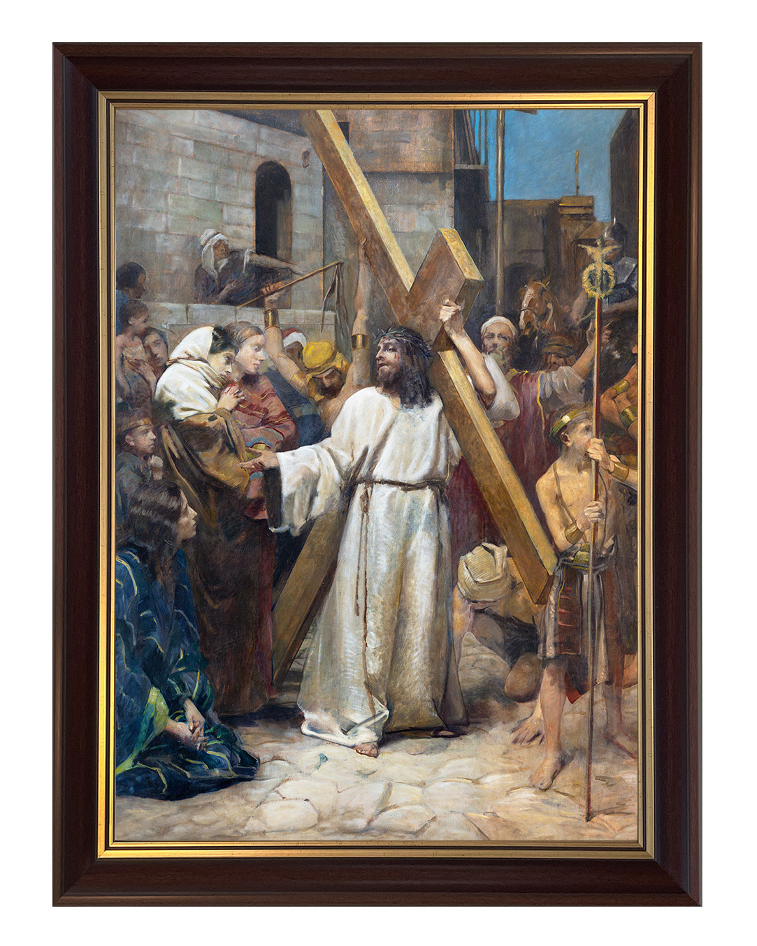 Obraz w rozmiarze 50x70 cm oprawiony w ramę C1. Szerokość ramy ok. 5 cm.