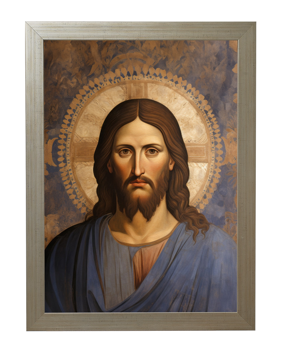 Obraz w rozmiarze 50x70 cm oprawiony w ramę E w kolorze złotym. Szerokość ramy: 4,5 cm.