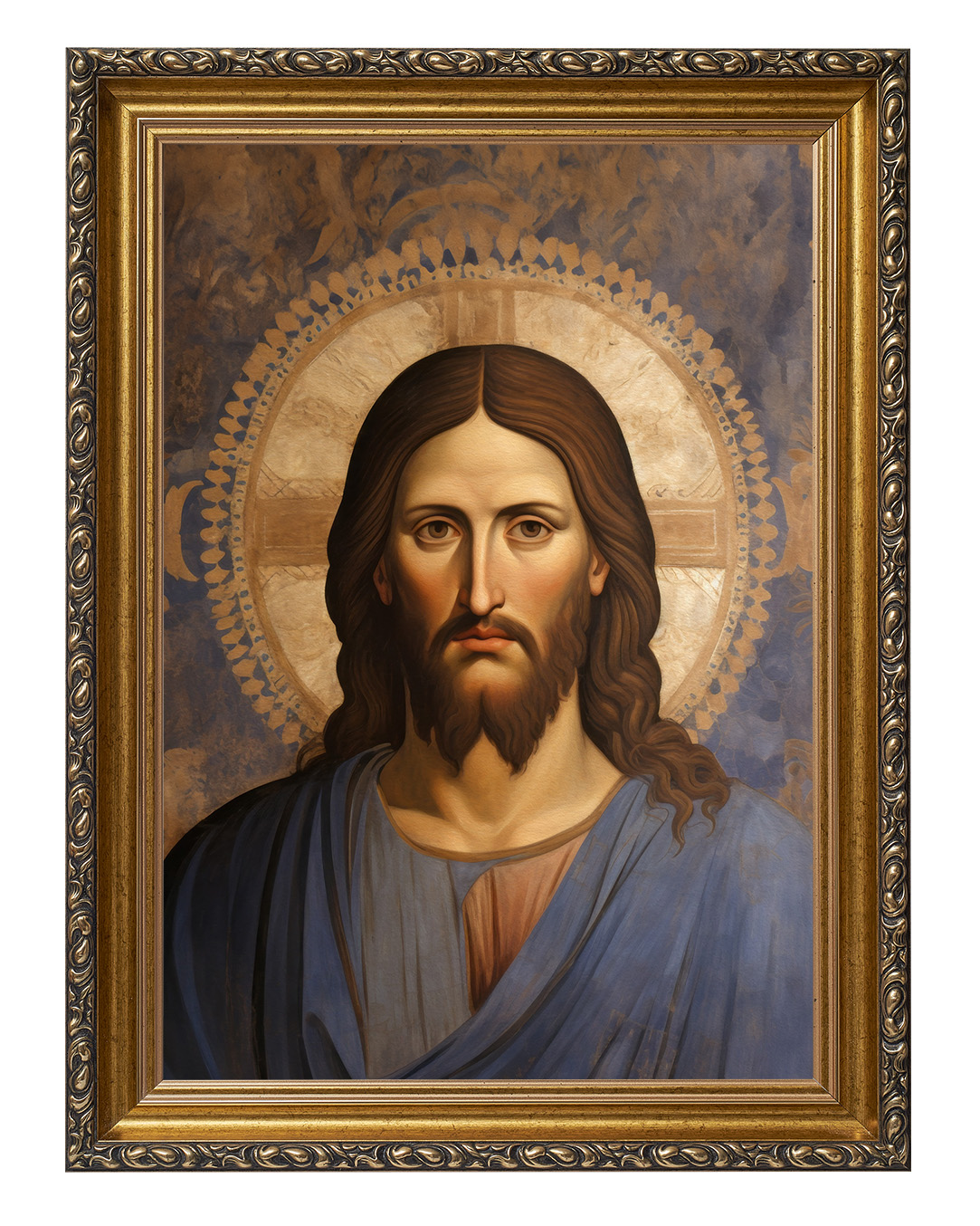 Obraz w rozmiarze 50x70 cm oprawiony w ramę G w kolorze złotym. Szerokość ramy: 6 cm.