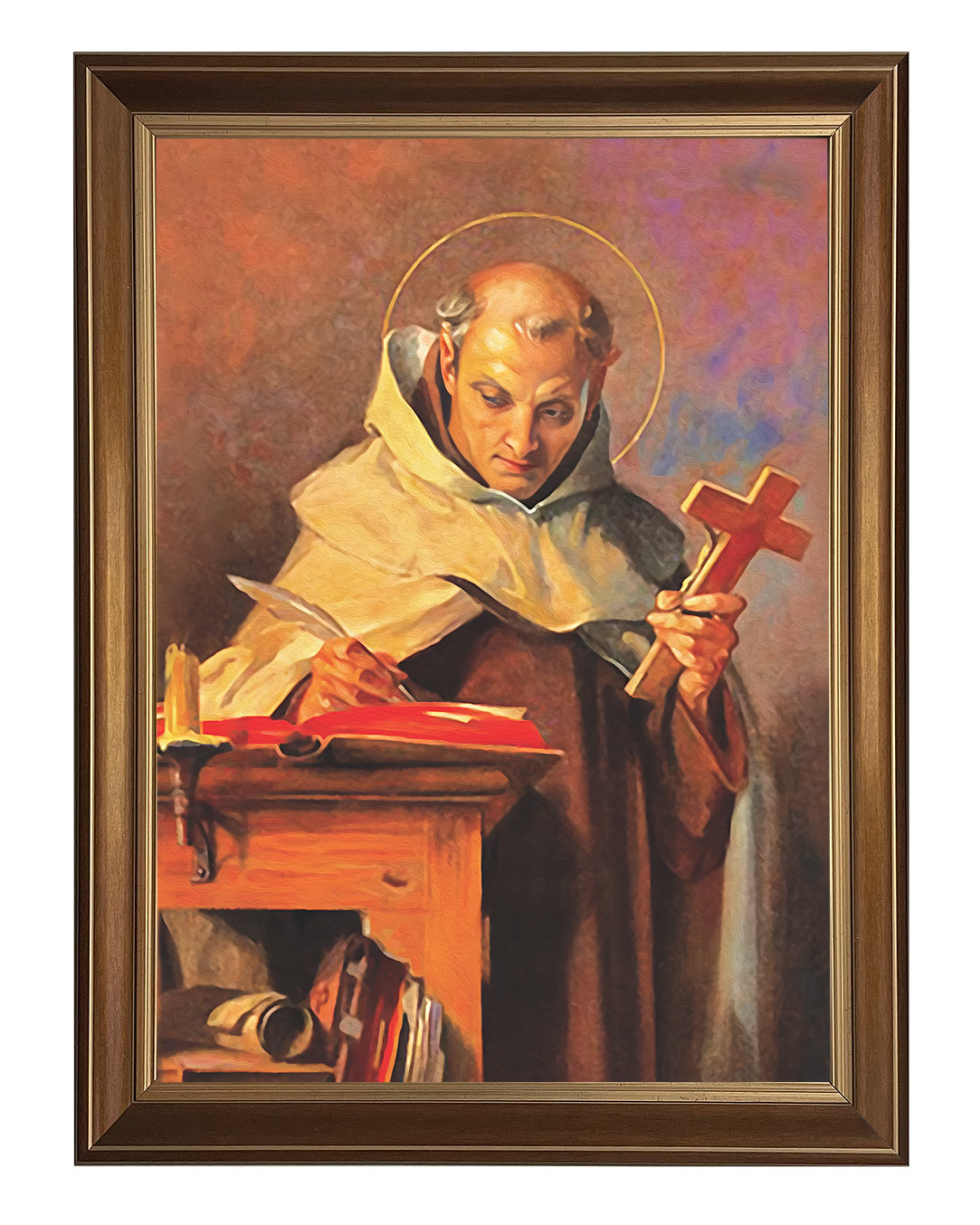 Obraz w rozmiarze 50x70 cm oprawiony w ramę D. Szerokość ramy: 5 cm.