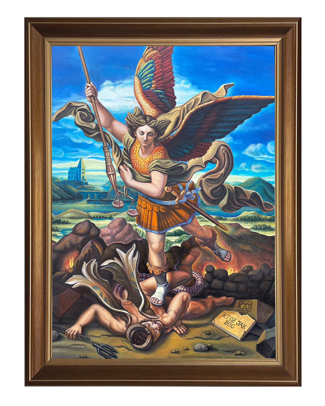 Obraz w rozmiarze 50x70 cm oprawiony w ramę D. Szerokość ramy: 5 cm.