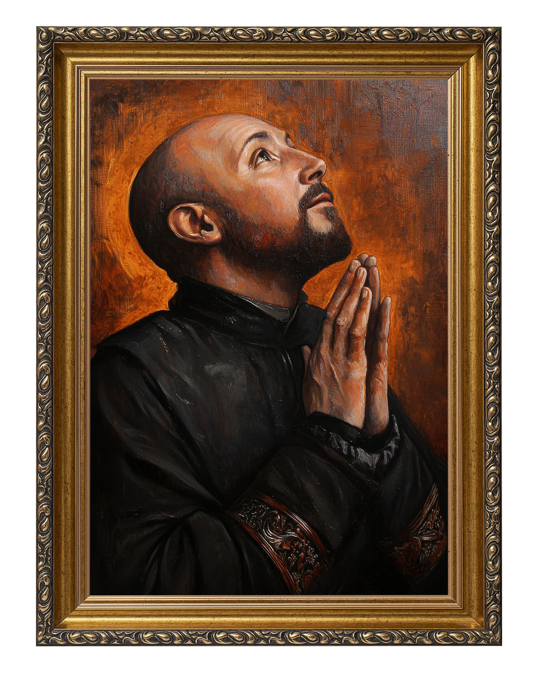 Obraz w rozmiarze 50x70 cm oprawiony w ramę G w kolorze złotym. Szerokość ramy: 6 cm.