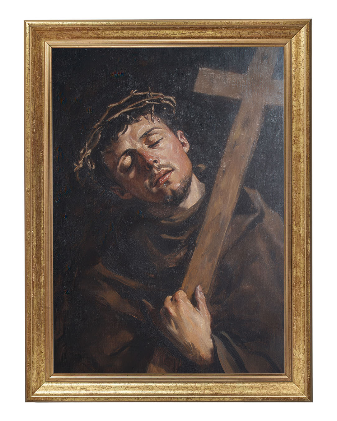 Obraz w rozmiarze 50x70 cm oprawiony w ramę B. Szerokość ramy: 5 cm.