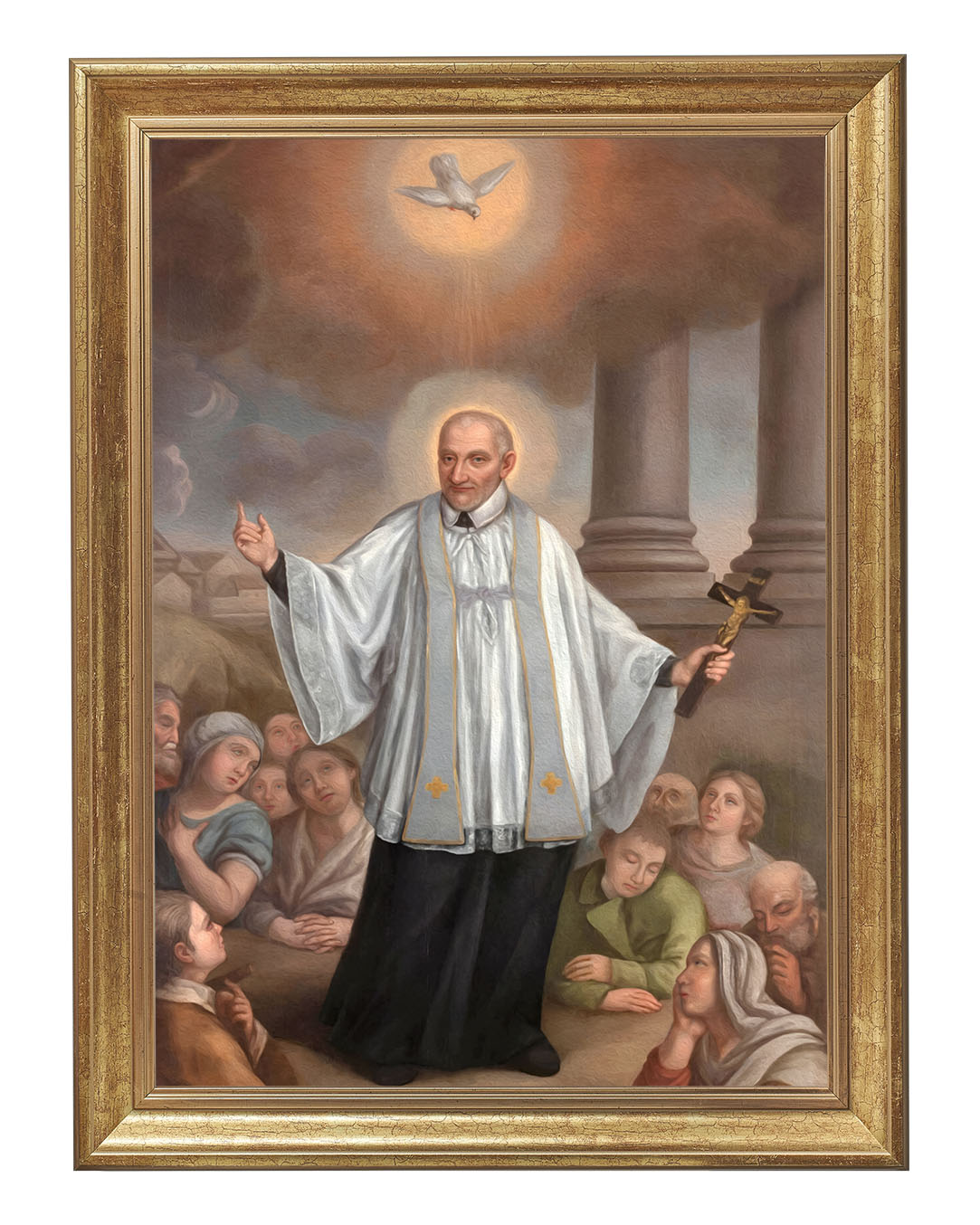 Obraz w rozmiarze 50x70 cm oprawiony w ramę B. Szerokość ramy: 5 cm.