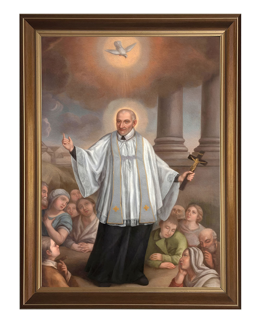 Obraz w rozmiarze 50x70 cm oprawiony w ramę D. Szerokość ramy: 5 cm.