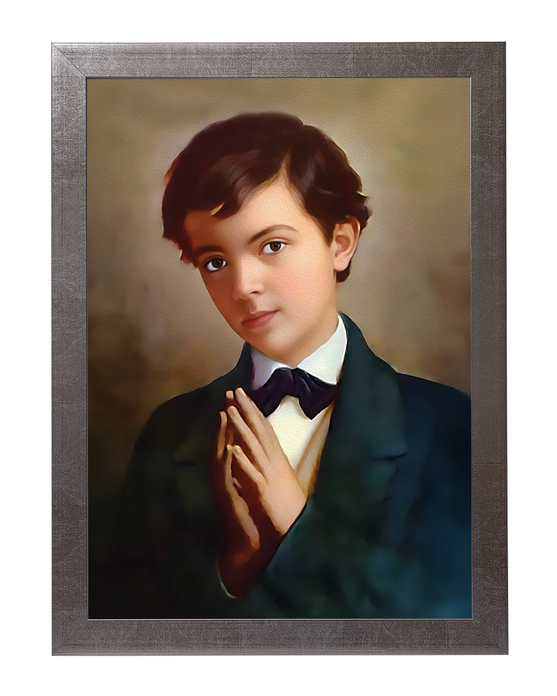 Obraz w rozmiarze 50x70 cm oprawiony w ramę E w kolorze srebrnym. Szerokość ramy: 4,5 cm.