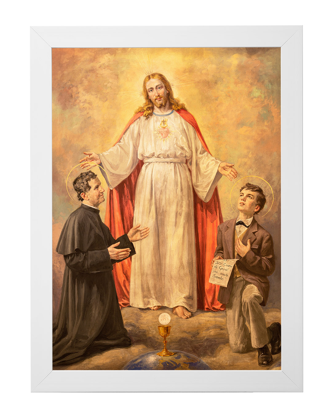Obraz w rozmiarze 50x70 cm oprawiony w ramę E w kolorze białym. Szerokość ramy: 4,5 cm.