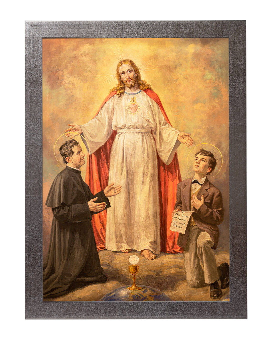 Obraz w rozmiarze 50x70 cm oprawiony w ramę E w kolorze srebrnym. Szerokość ramy: 4,5 cm.