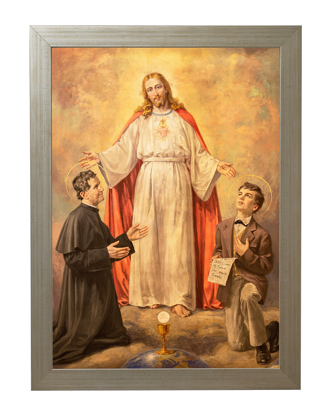 Obraz w rozmiarze 50x70 cm oprawiony w ramę E w kolorze złotym. Szerokość ramy: 4,5 cm.