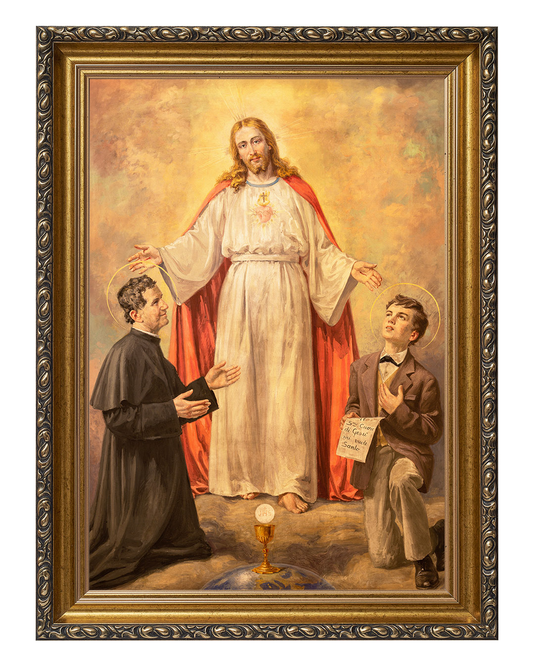 Obraz w rozmiarze 50x70 cm oprawiony w ramę G w kolorze złotym. Szerokość ramy: 6 cm.
