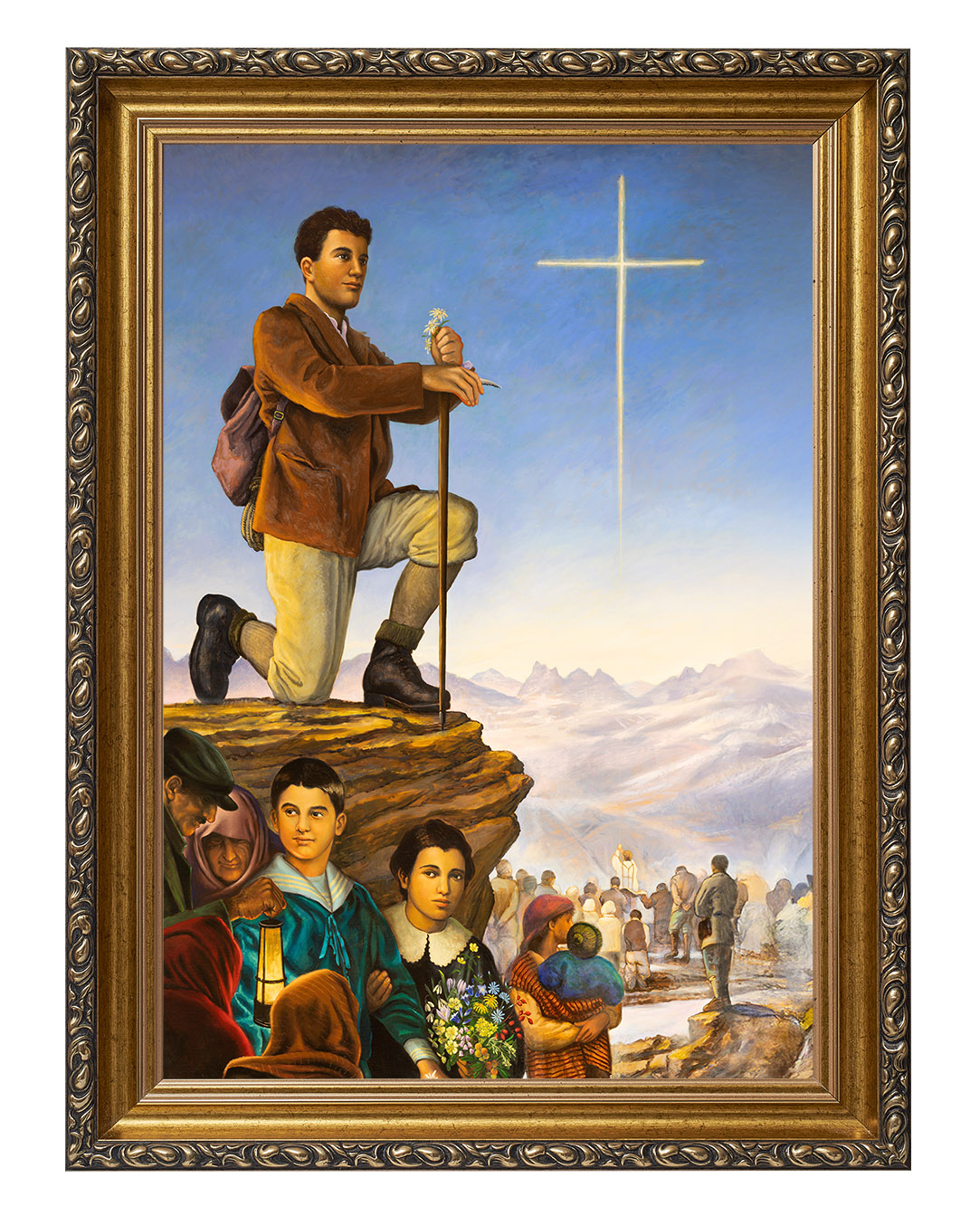 Obraz w rozmiarze 50x70 cm oprawiony w ramę G w kolorze złotym. Szerokość ramy: 6 cm.
