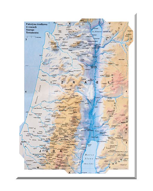 Palestyna środkowa w czasach Starego Testamentu - mapa edukacyjna 8