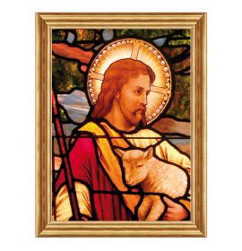 Dobry Pasterz - 02 - Witraż - Obraz religijny