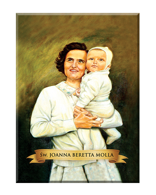 Święta Joanna Beretta Molla - 03 - NAPIS - Obraz religijny