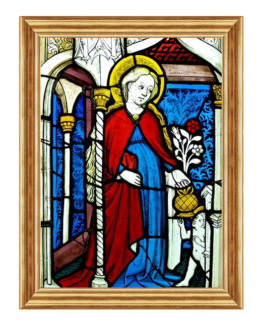 Święta Dorota z Cezarei - Witraż - 02 - Obraz religijny
