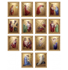 Komplet 14 stacji <b> 40x60 w ramie B</b> - Londyn - Droga krzyżowa