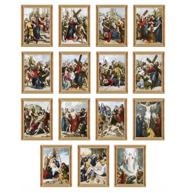 Komplet 15 stacji <b>30x40 w ramie B</b> - Neapol - Droga krzyżowa