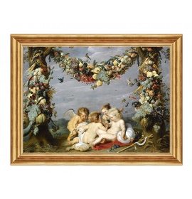 Aniołki bawiące się z Jezusem i Janem Chrzcicielem - 112 - Obraz religijny