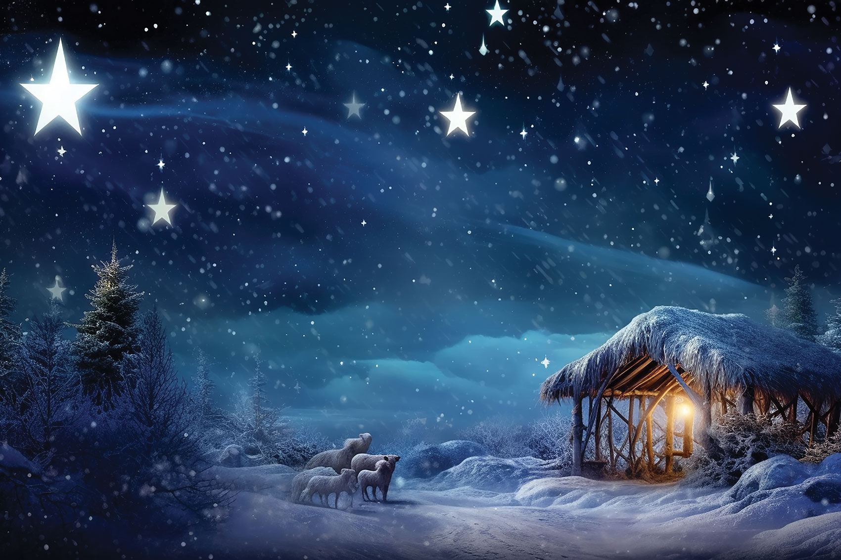 Boże Narodzenie - Tło szopki - 41 - Baner religijny - 300x200 cm