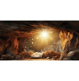 Boże Narodzenie - Tło szopki - 42 - Baner religijny - 390x200 cm