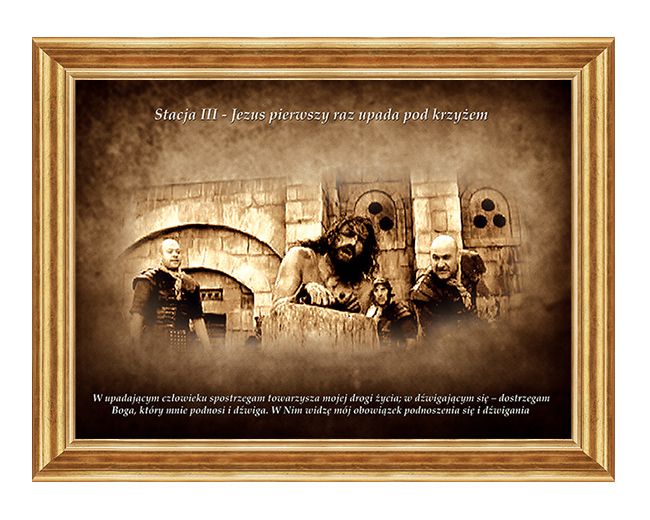 Jezus upada po raz pierwszy - Stacja III - wg rozważań Stefana Wyszyńskiego