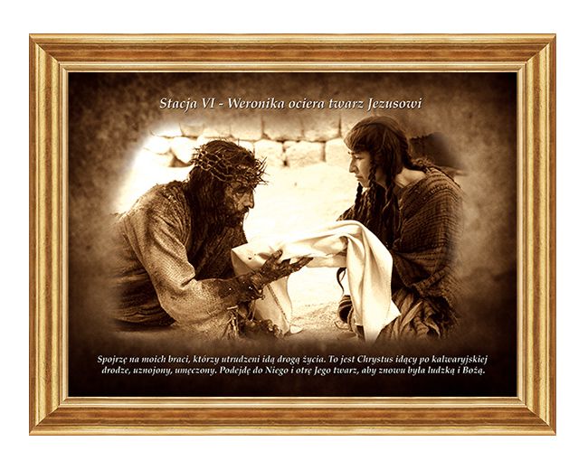 Weronika ociera twarz Jezusowi - Stacja VI - wg rozważań Stefana Wyszyńskiego