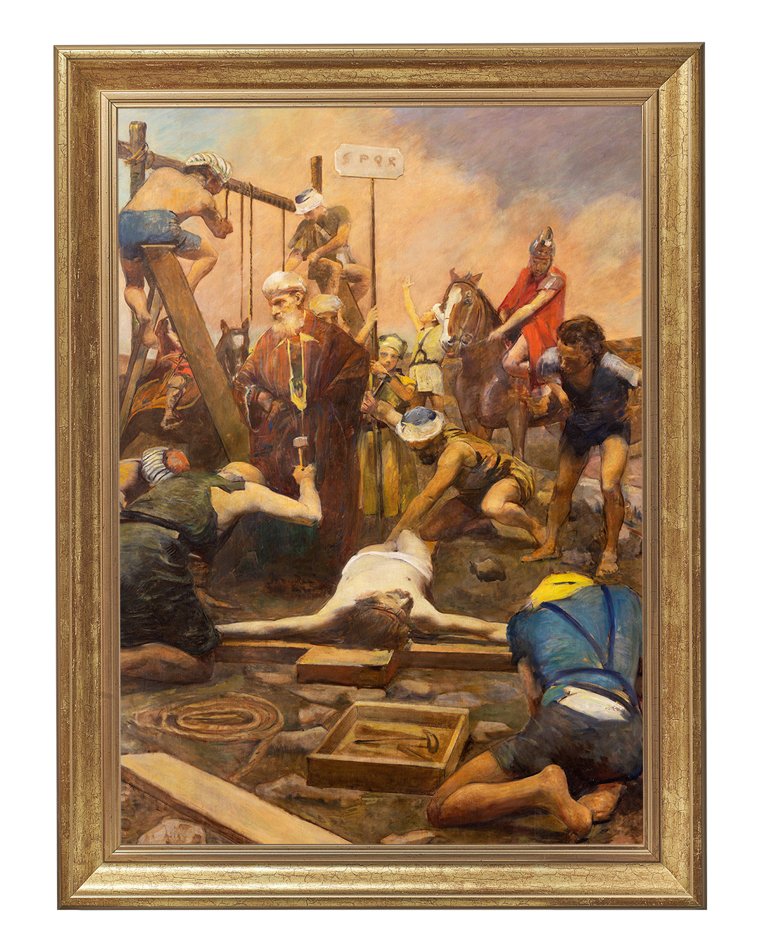 Obraz w rozmiarze 50x70 cm oprawiony w ramę B. Szerokość ramy ok. 5 cm.