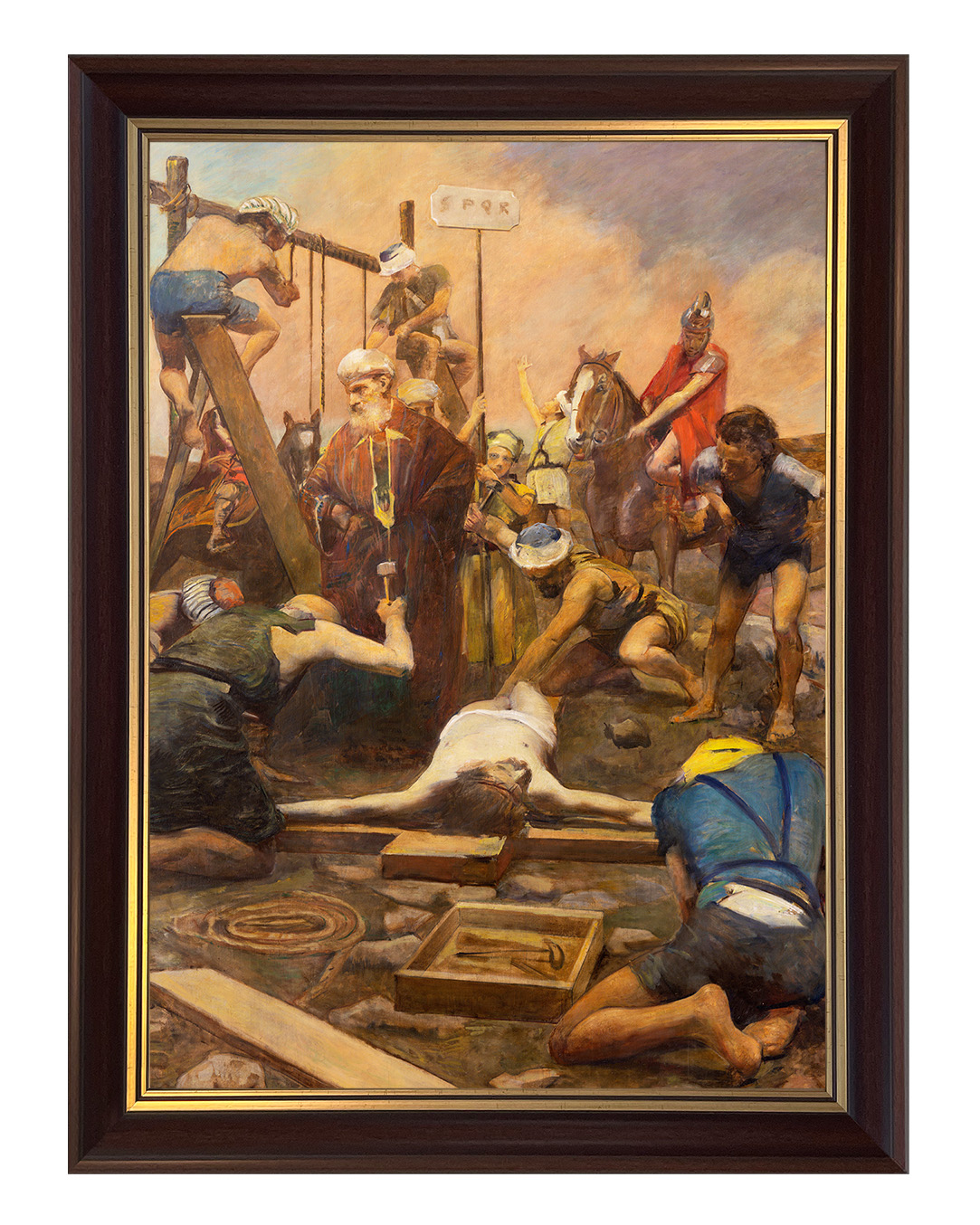 Obraz w rozmiarze 50x70 cm oprawiony w ramę C1. Szerokość ramy ok. 5 cm.