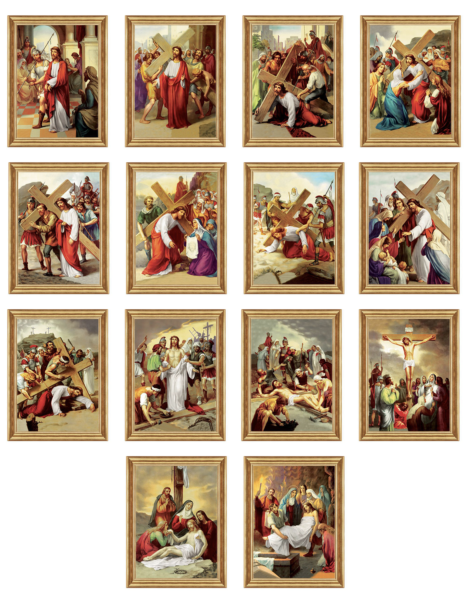 Komplet 14 stacji <b>40x60 w ramie B</b> - Florencja - Droga krzyżowa