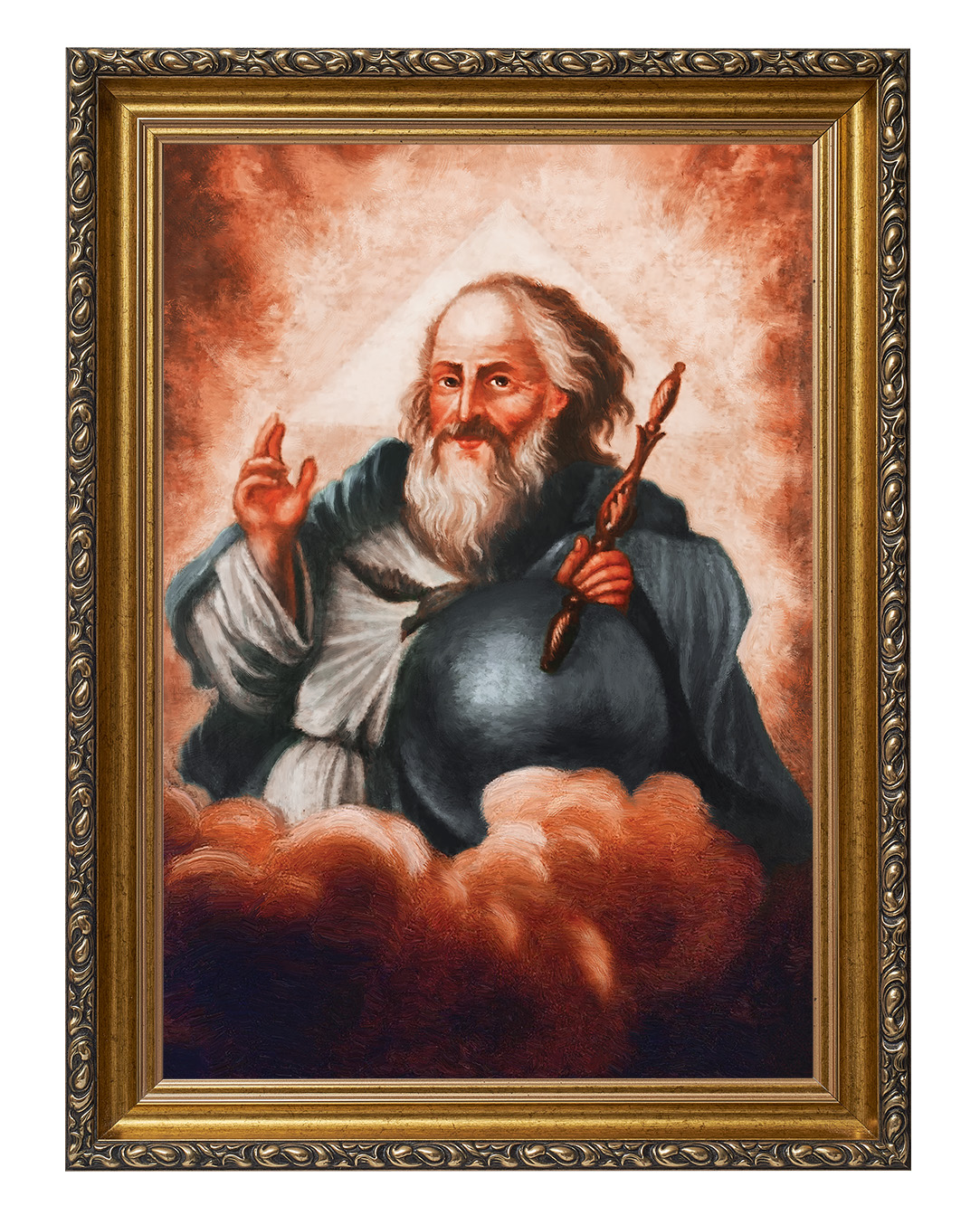 Obraz w rozmiarze 50x70 cm oprawiony w ramę G w kolorze złotym. Szerokość ramy: 6 cm