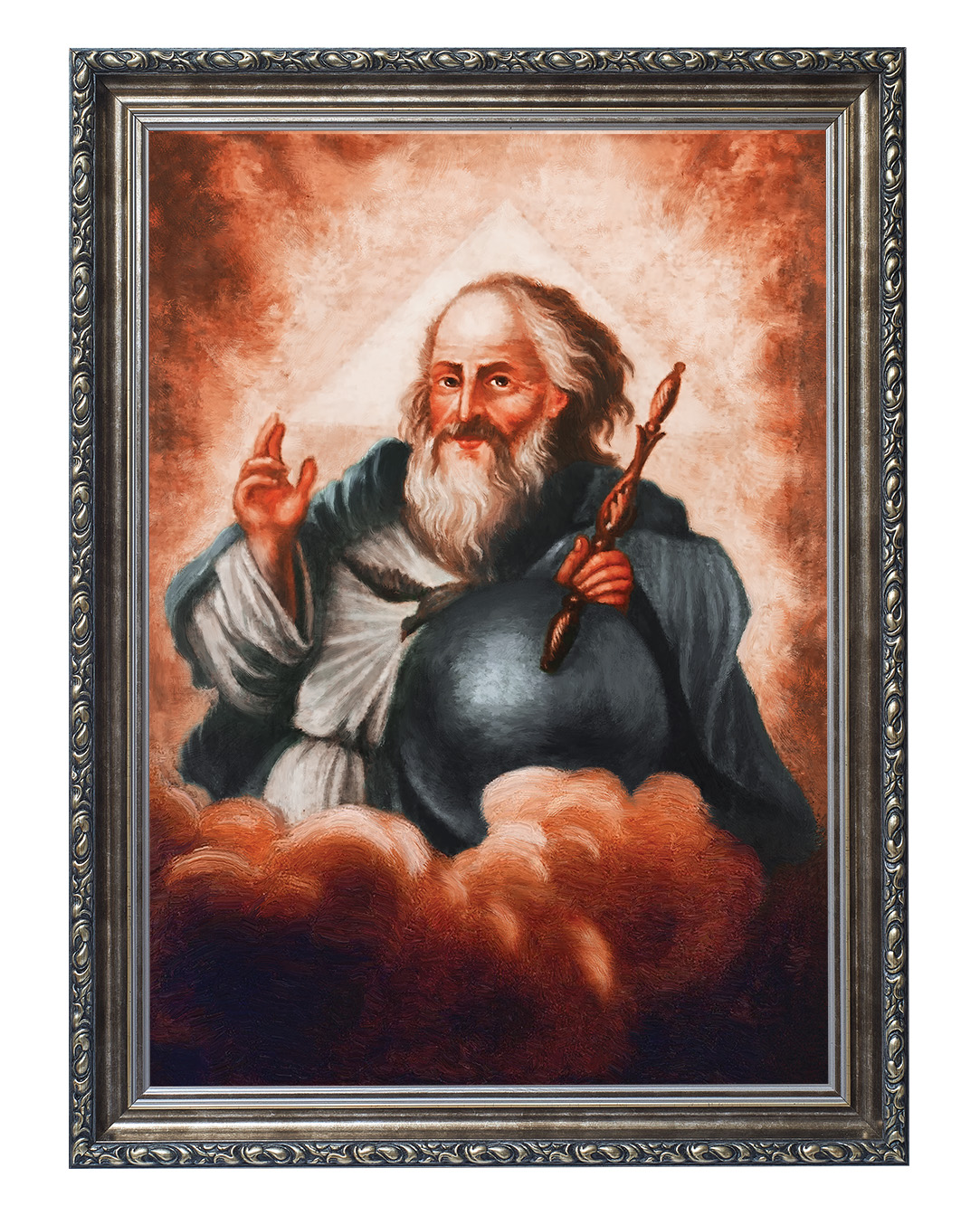 Obraz w rozmiarze 50x70 cm oprawiony w ramę G w kolorze srebrnym. Szerokość ramy: 6 cm.