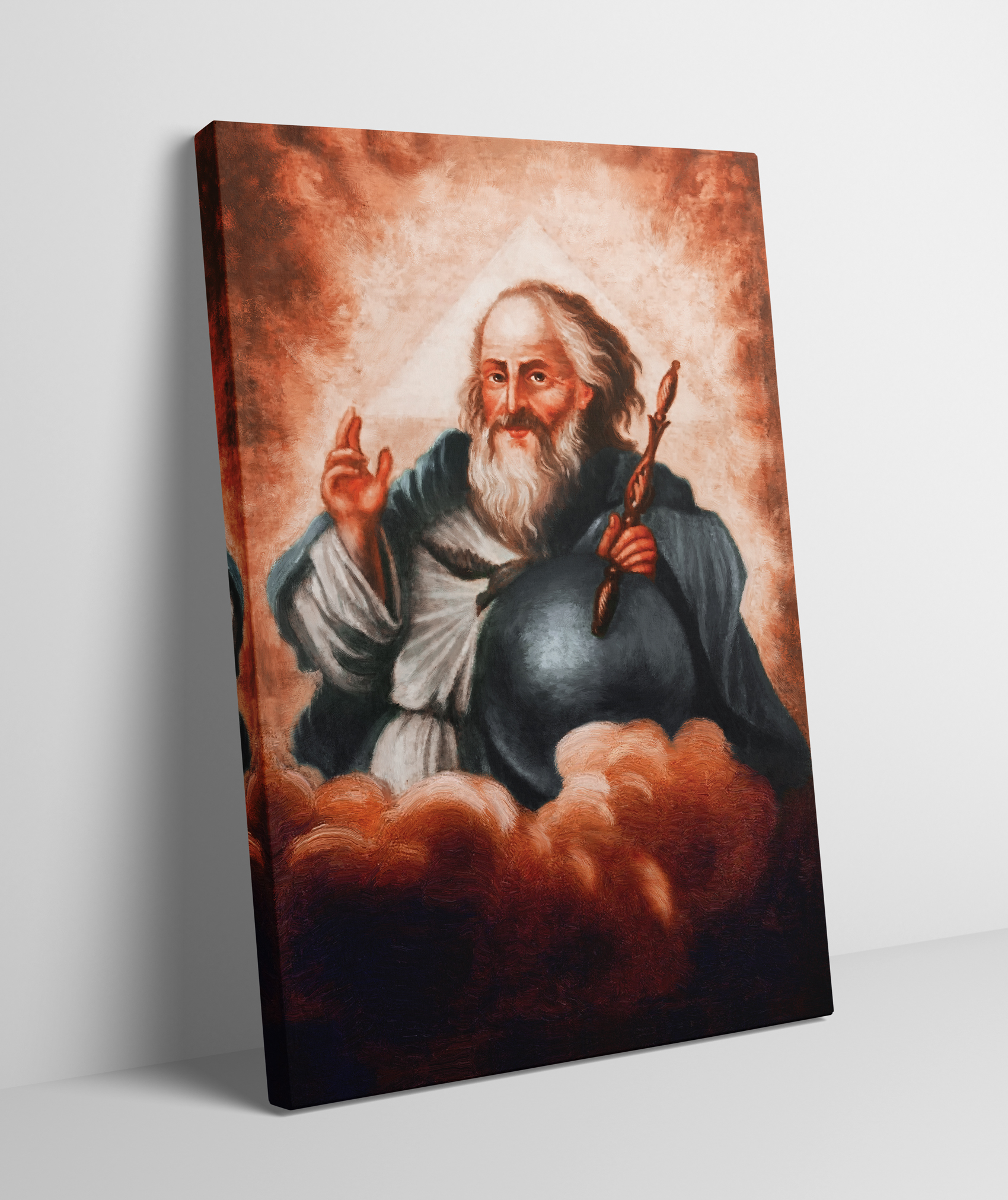 Cudowny obraz Boga Ojca na płótnie.