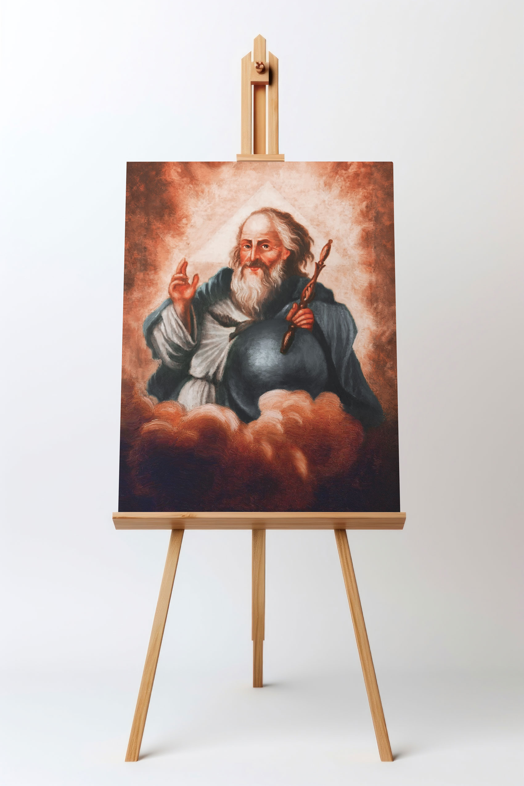 Cudowny obraz Boga Ojca na płótnie.