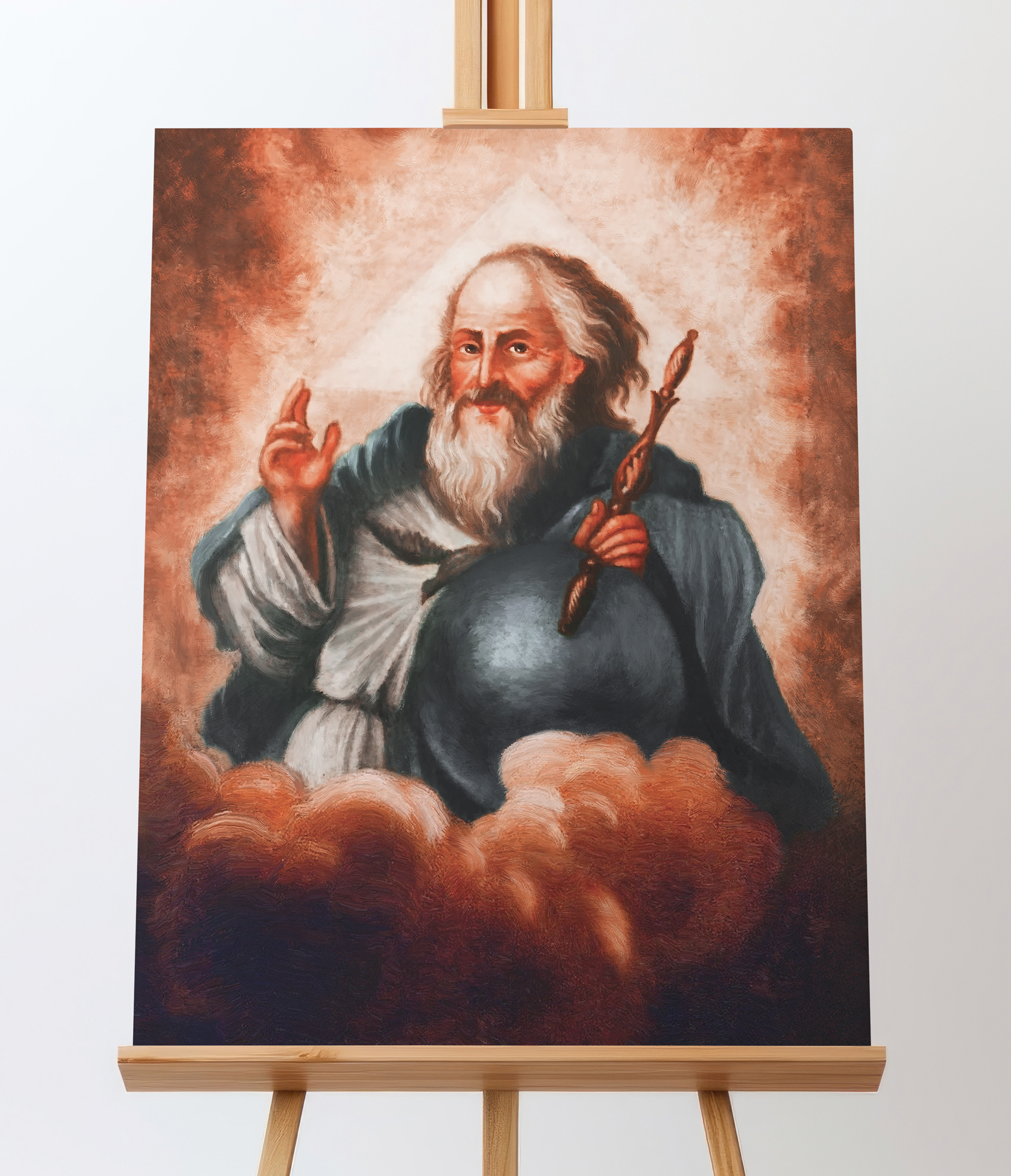 Cudowny obraz Boga Ojca na płótnie.