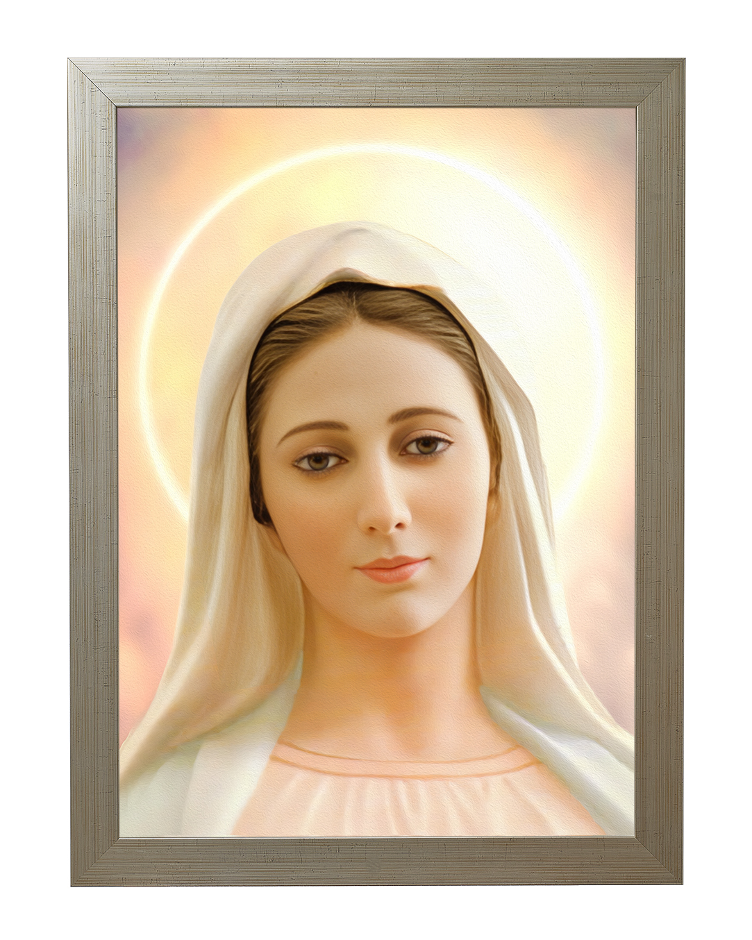 Obraz w rozmiarze 50x70 cm oprawiony w ramę E w kolorze złotym. Szerokość ramy ok. 4,5 cm.