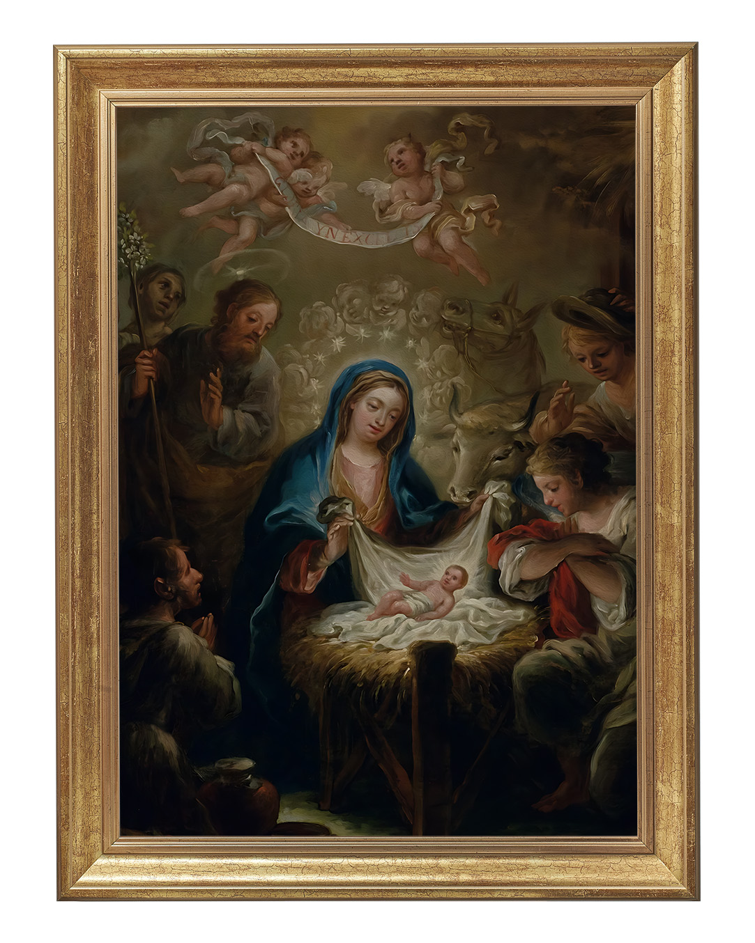 Obraz w rozmiarze 50x70 cm oprawiony w ramę B. Szerokość ramy: 5 cm.