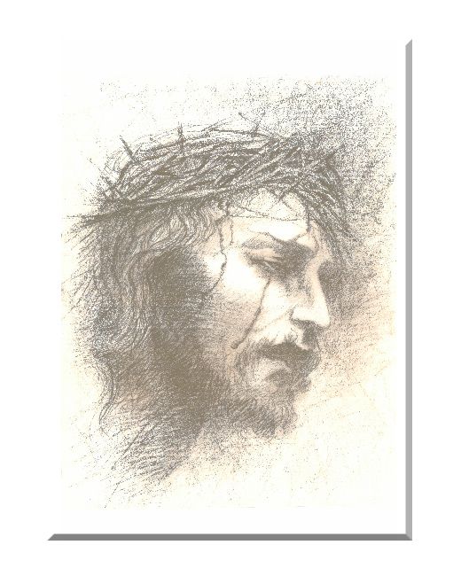 Pan Jezus w koronie cierniowej - Sepia - 05 - Obraz religijny