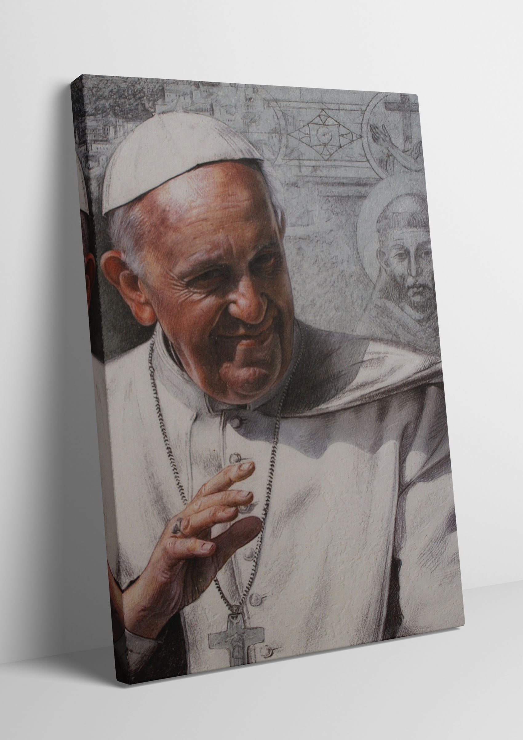 Obraz z wizerunkiem Papieża Franciszka na płótnie.