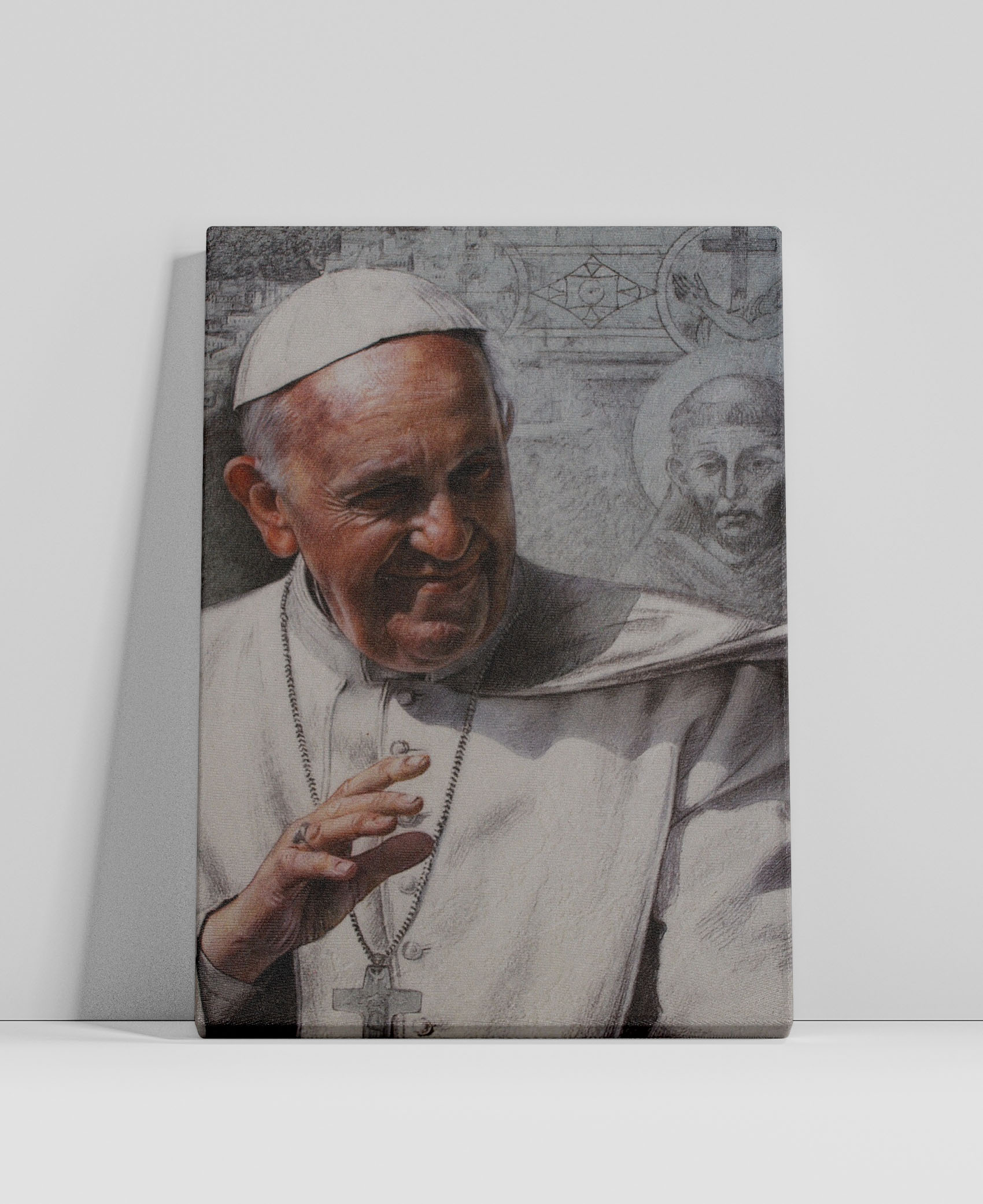 Obraz z wizerunkiem Papieża Franciszka na płótnie.