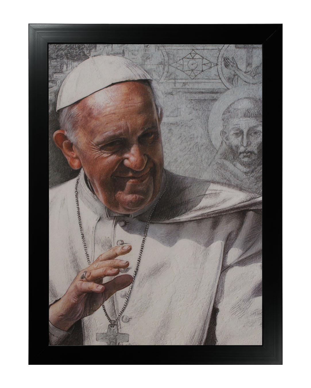 Obraz w rozmiarze 50x70 cm oprawiony w ramę E w kolorze czarnym. Szerokość ramy: 4,5 cm.