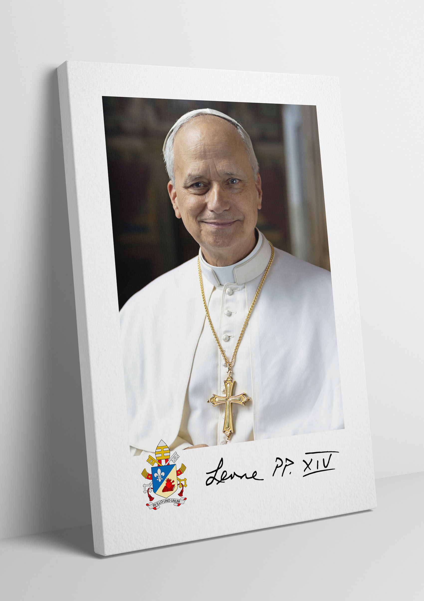 Obraz z wizerunkiem Papieża Leona XIV na płótnie.
