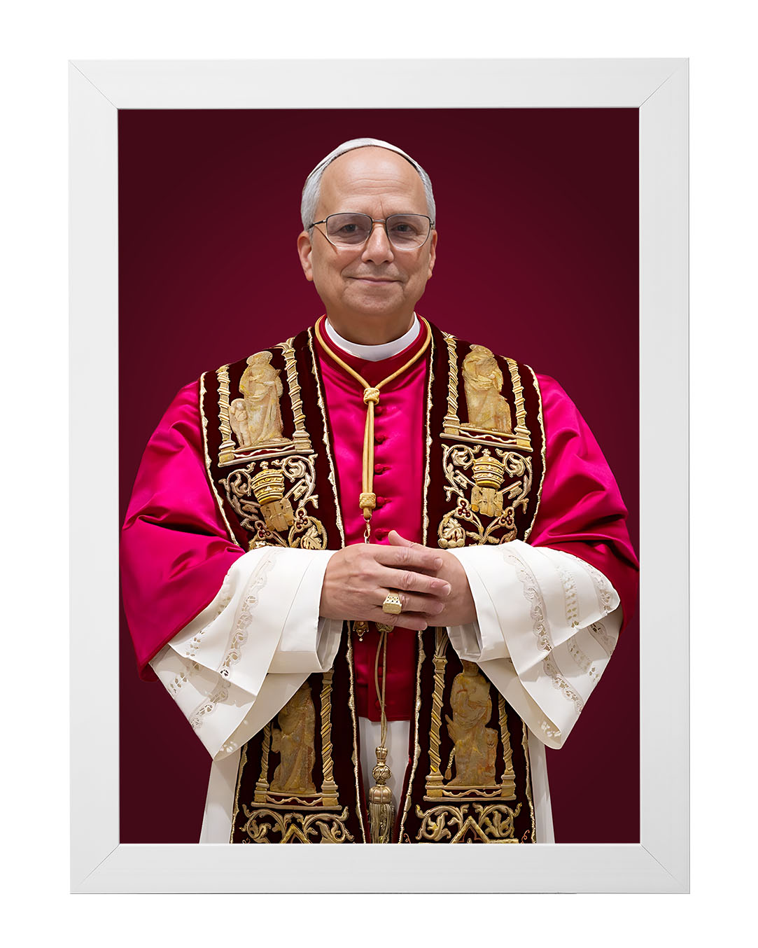 Obraz w rozmiarze 50x70 cm oprawiony w ramę E w kolorze białym. Szerokość ramy: 4,5 cm.